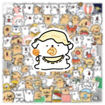 stickers kawaii chiens mignons expression activités 100 pièces blanc rose vert bleu opaques décoration