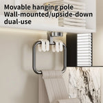 porte serviettes mural gris lisse adhésif moderne salle bain organisateur fixe serviettes