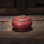 pot thé céramique classique poignée métallique couvercle texture grainée décoratif