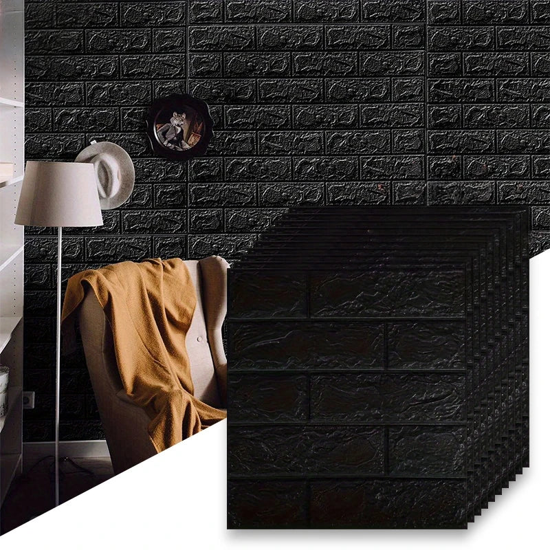 panneaux decoratifs murals adhésifs brique gris modernes résistants eau pieces decoratives