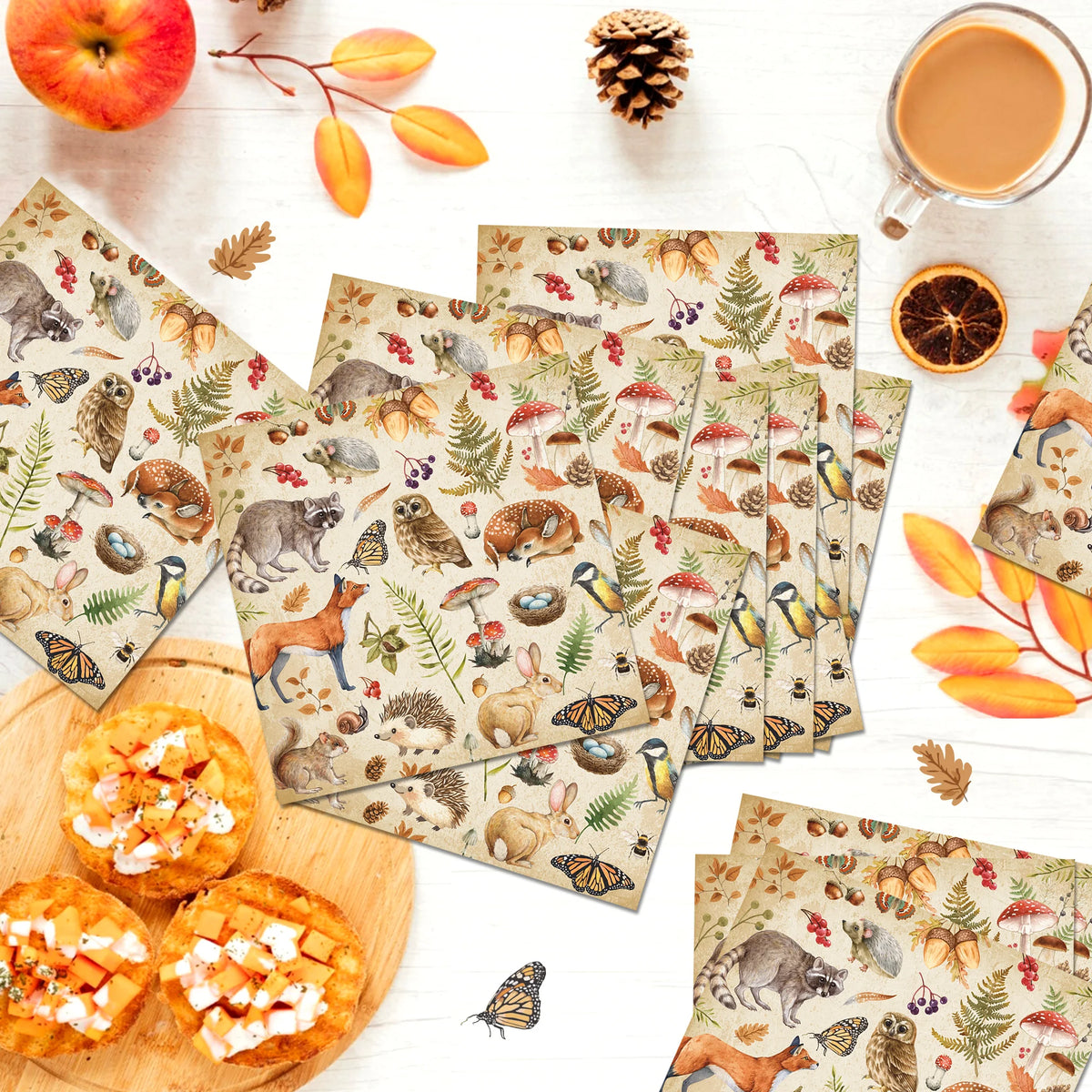 serviettes jetables animaux jungle feuilles papier festives anniversaire décoration verte naturelle illustrative