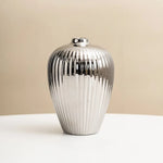 vase argenté doré moderne rayures verticales décoration table floral simple