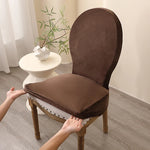 Housse chaise velours gris classique protection mariage banquet maison