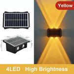 lumière led solaire murale moderne panneaux solaires texturés décoration extérieure balcon jardinRGBO Jaune Blanc
