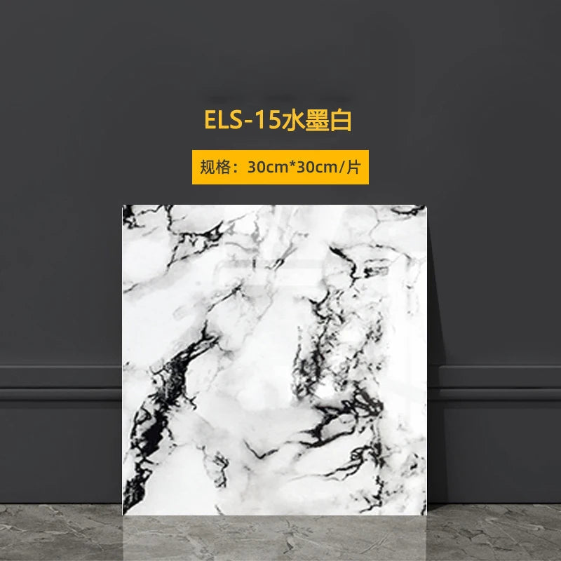 panneau décoratif marbre moderne adhésif imperméable résistant humidité noir gris beige blanc 30x30cm