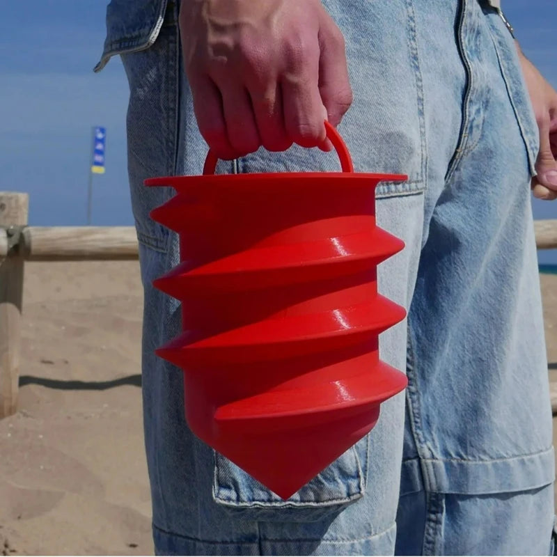 boîte rangement pliable violet rouge moderne pratique poignée clé plissée matériau caoutchouc