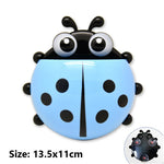 porte brosse dents coccinelle dessin animé rouge jaune bleu vert suction mignon cartoon organisateur