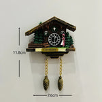 horloge pendule alpine animaux paysages aimants réfrigerateur texte traditionnel