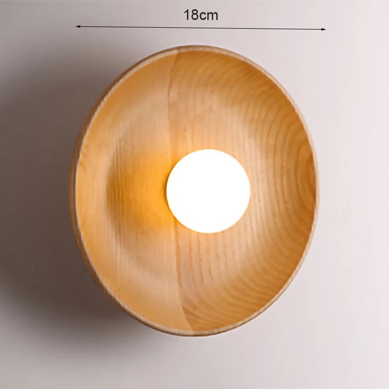 lampe murale bois clair rayures horizontales led moderne 15cm 18cm 28cm 35cm
