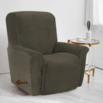 Housse fauteuil inclinable bleu noir gris jacinquée extensible moderne poche adhésif lavage machine