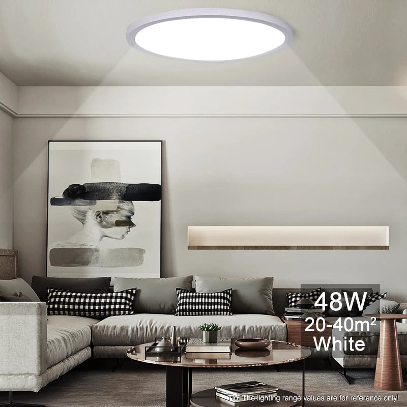 plafonnier led ultrafin moderne blanc noir 24w 28w 38w(touches)