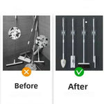 porte balai adhésif transparent moderne porte brosse gris clair multifonctionnel