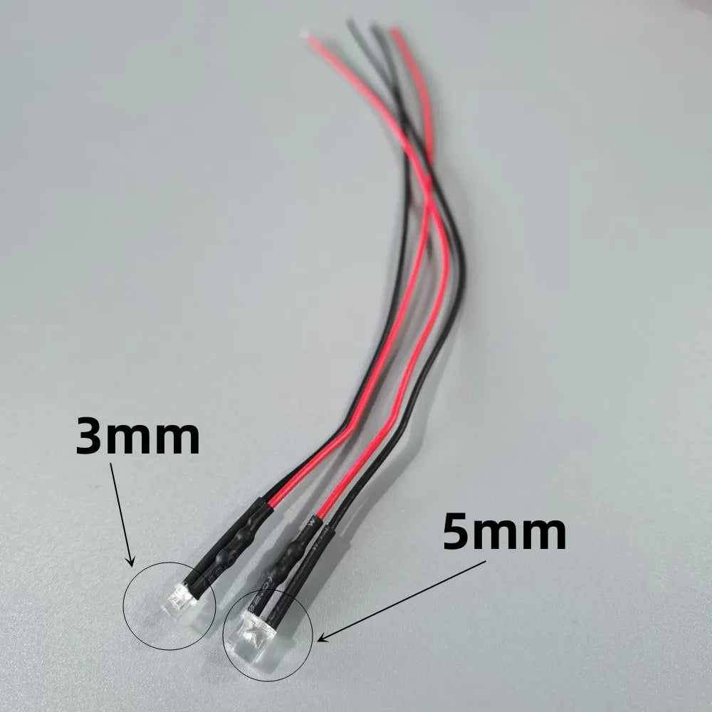 diode led plate transparente pré câblée rouge bleu vert jaune blanc rose uv rgb