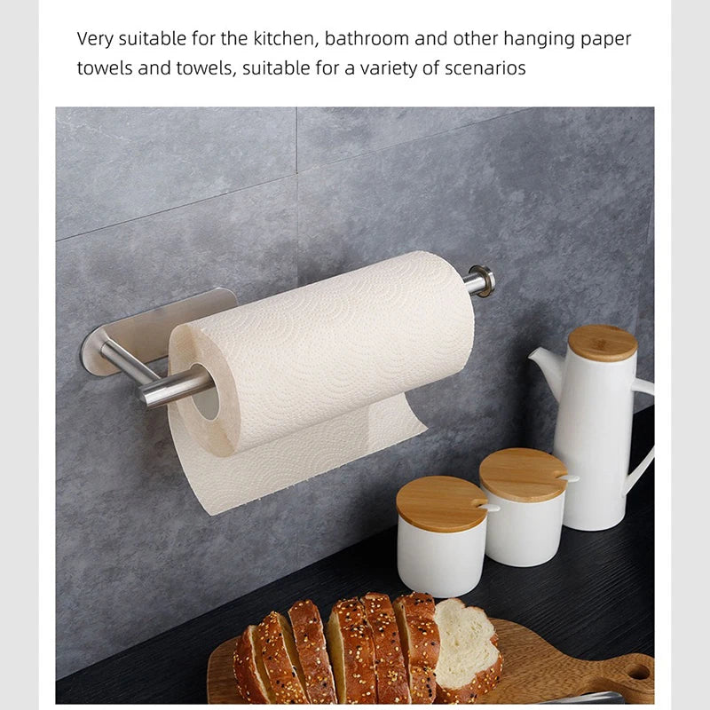 porte serviettes papier adhésif moderne rayures fines beige clair salle bains accessoire rangement rouleaux