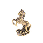 figurines chevaux bronze doré reliefs détaillés motifs floraux caractères chinois base armure salon décoration