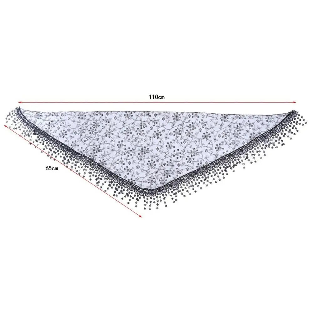 écharpe féminine floral dentelle noir blanc décoratives classique élégante printemps étéextérieur