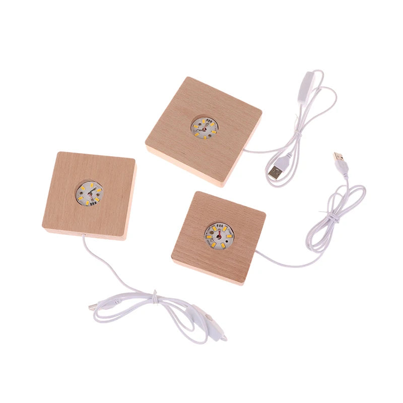 lampe led moderne bois naturel support usb 10 cm