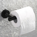 accessoires salle bain noir mat modernes fixés mur barre serviettes anneau papier toilette crochets