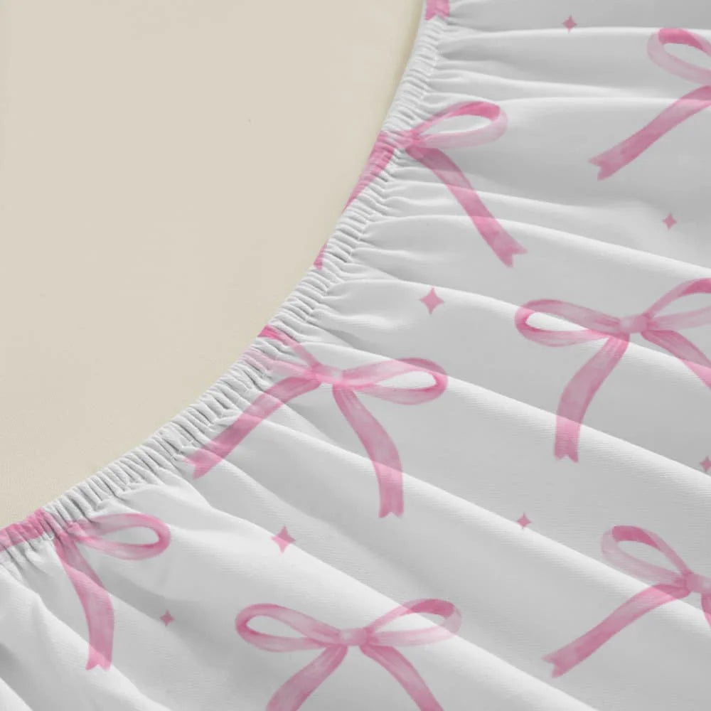 drap housse lit blanc rose imprimé élastique moderne poches profondes coton polyester queen king