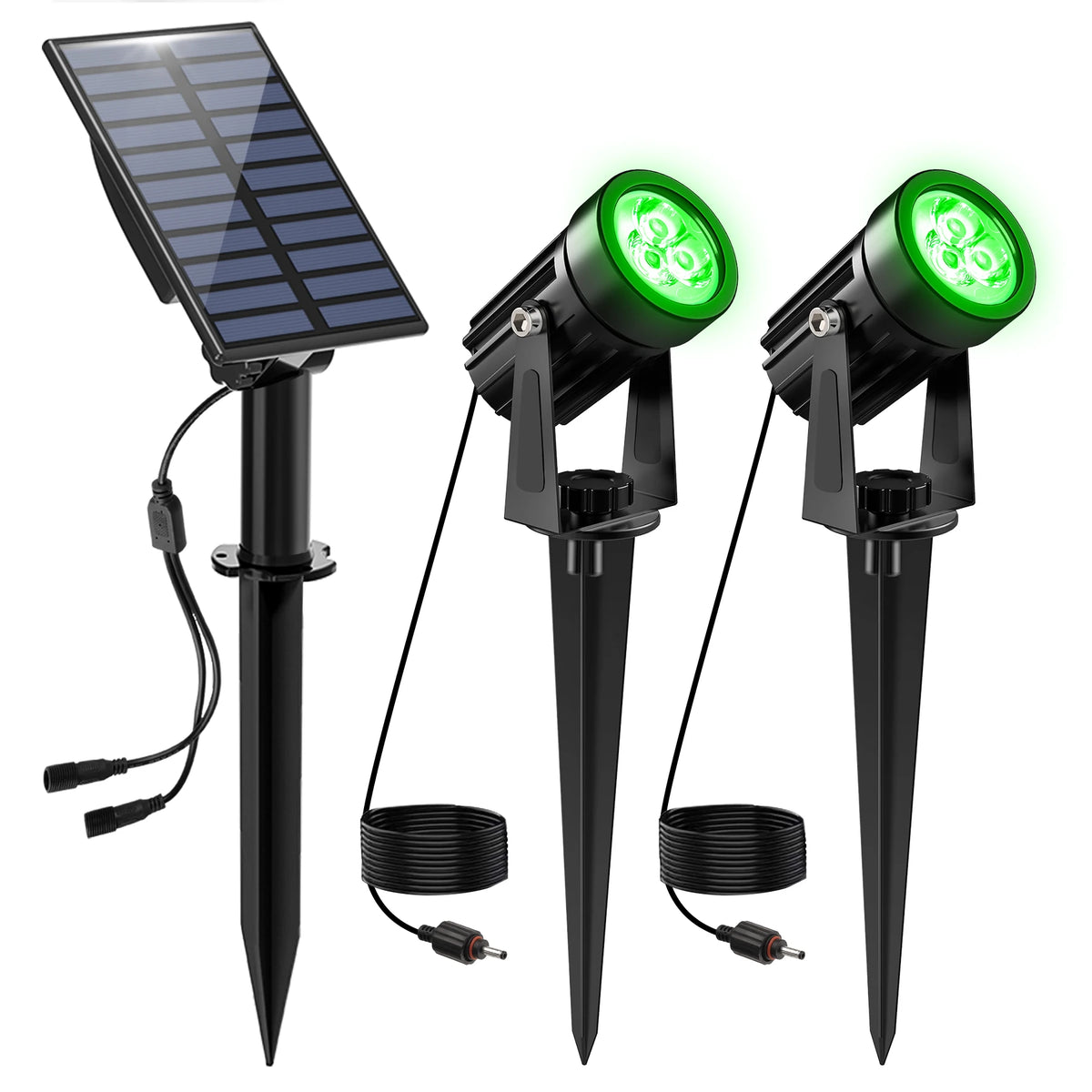 projecteur solaire moderne noir imperméable ip65 lumineux extérieur jardin piquet panneau solaire led decoration