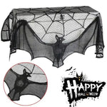 rideau halloween toile d'araignée chauve souris noir décoration fenêtre occasion festivités