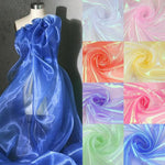 tissu organza brillant moderne élégant bleu rose violet vert blanc translucide effet irisé