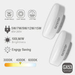 ampoule led 5w 7w 9w 12w 15w blanc chaud neutre froid base gx53 moderne