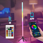 lampe led moderne télécommande bluetooth application vocale 24 touches pied lisse noir blanc