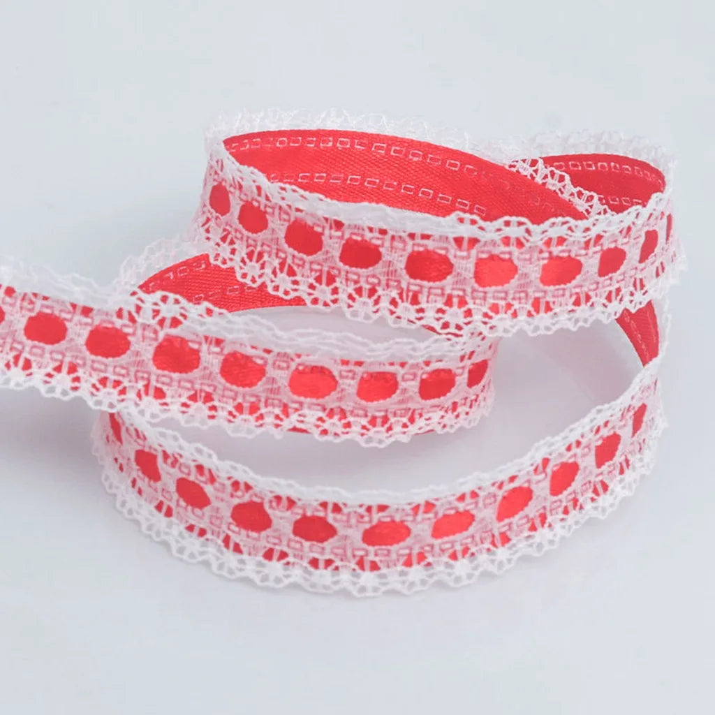 ruban gros grain polyester motif points rouge blanc vertclair orange palerosebleu cadeau artisanat décoration