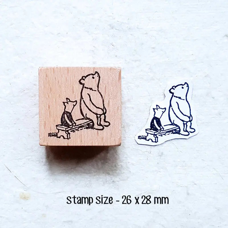 tampons bois ours oiseaux dessins animés cartoonaux 20x21mm 26x28mm 22x25mm scrapbooking loisirs créatifs