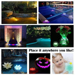 lampe led submersible transparente moderne 12 diodes rgb télécommande ip67 certifiée vde ul rohs