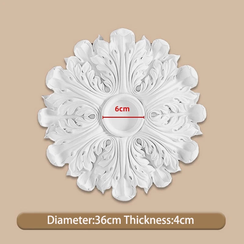 décoratif blanc ornements floraux classique 50cm diamètre 2.8cm épaisseur