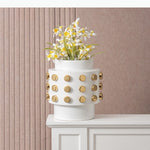 vase moderne blanc doré ø24x38.5cm vase moderne blanc doré ø27.5x28cm