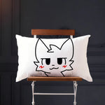 taie d'oreiller imprimée chat dessin animé cute kawaii suspension blanc rose bleu cartoon decorative