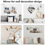 miroir adhésif moderne carré blanc 3d acrylique décoration mur papier adhésif guide