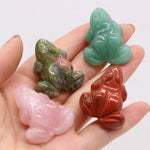 statuette grenouille pierre naturelle jaune rouge rose verte noire aventurine quartz rose ornement maison