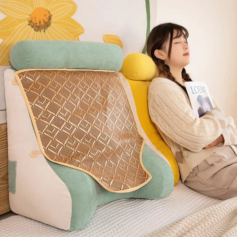 coussin soutien ergonomique moderne lavable vert rose gris bleu jaune pp coton polyester