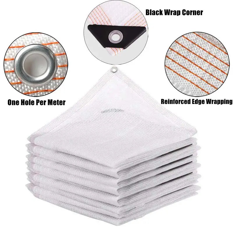 voile d'ombrage blanche maille haute densité protection solaire jardin balcon auvent