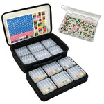 boîte rangement transparente strass colorées organisateur mosaïque diy compartiments multiples transport pratique