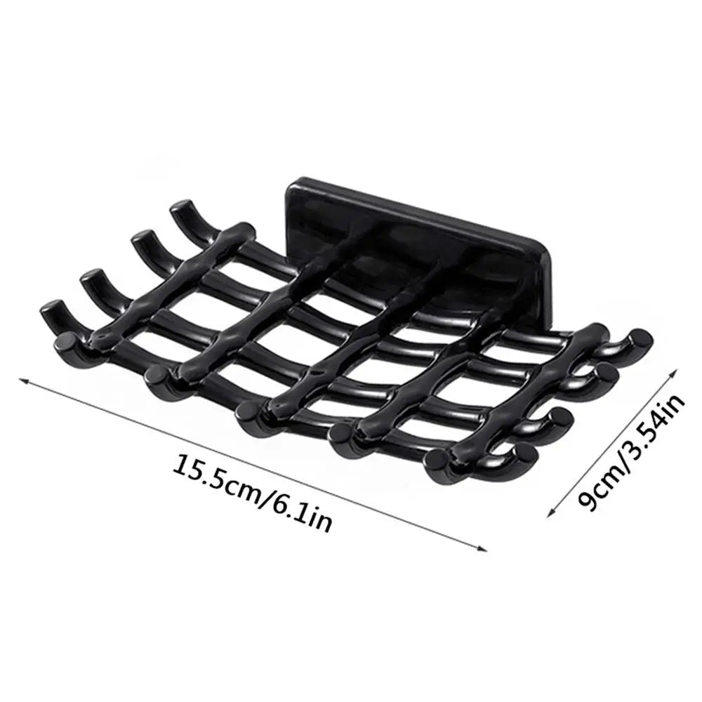 porte savon plastique blanc noir grille moderne adhésif salle bain accessoire maison