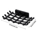 porte savon plastique blanc noir grille moderne adhésif salle bain accessoire maison