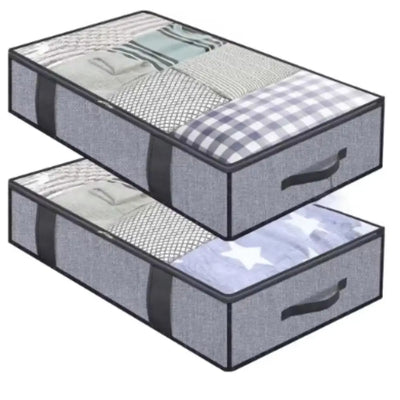 Boîte de rangement sous lit pliable vert clair avec fenêtre transparente