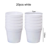 pots fleurs plastique rouge vert jaune bleu blanc noir modernes assiettes base