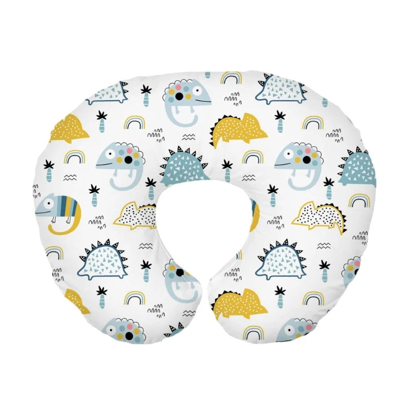 coussin bébé housse coton bleu motifs floraux animaux moderne doux floral abstrait