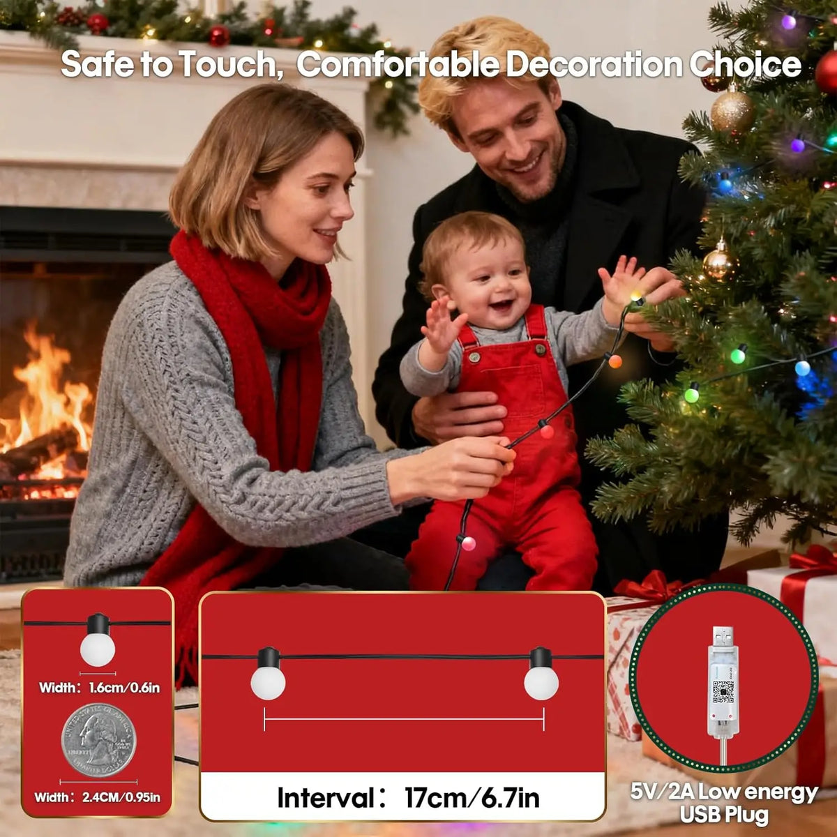 guirlande led multicolore decoration noel 10m 5m telecommande application smartphone