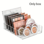 boîte rangement cosmétiques transparente moderne palette fards poudre parfum sans fixation plastique