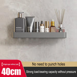 étagère murale moderne gris métallisé clips serviettes bouteilles cosmétiques flacons parfum brosse électrique 30cm