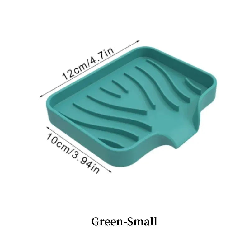 support savon silicone moderne rayures ondulées gris blanc noir vert