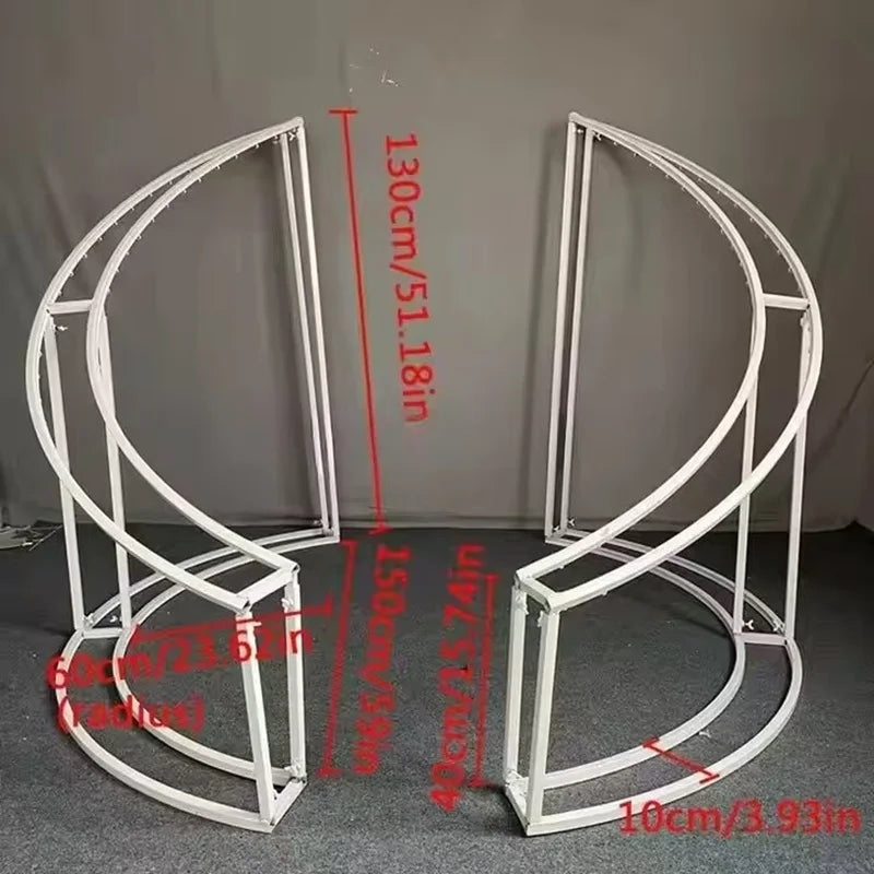 structures decoratives metalliques blanc noir modernes hauteur 130cm largeur 150cm assemblees deux parties