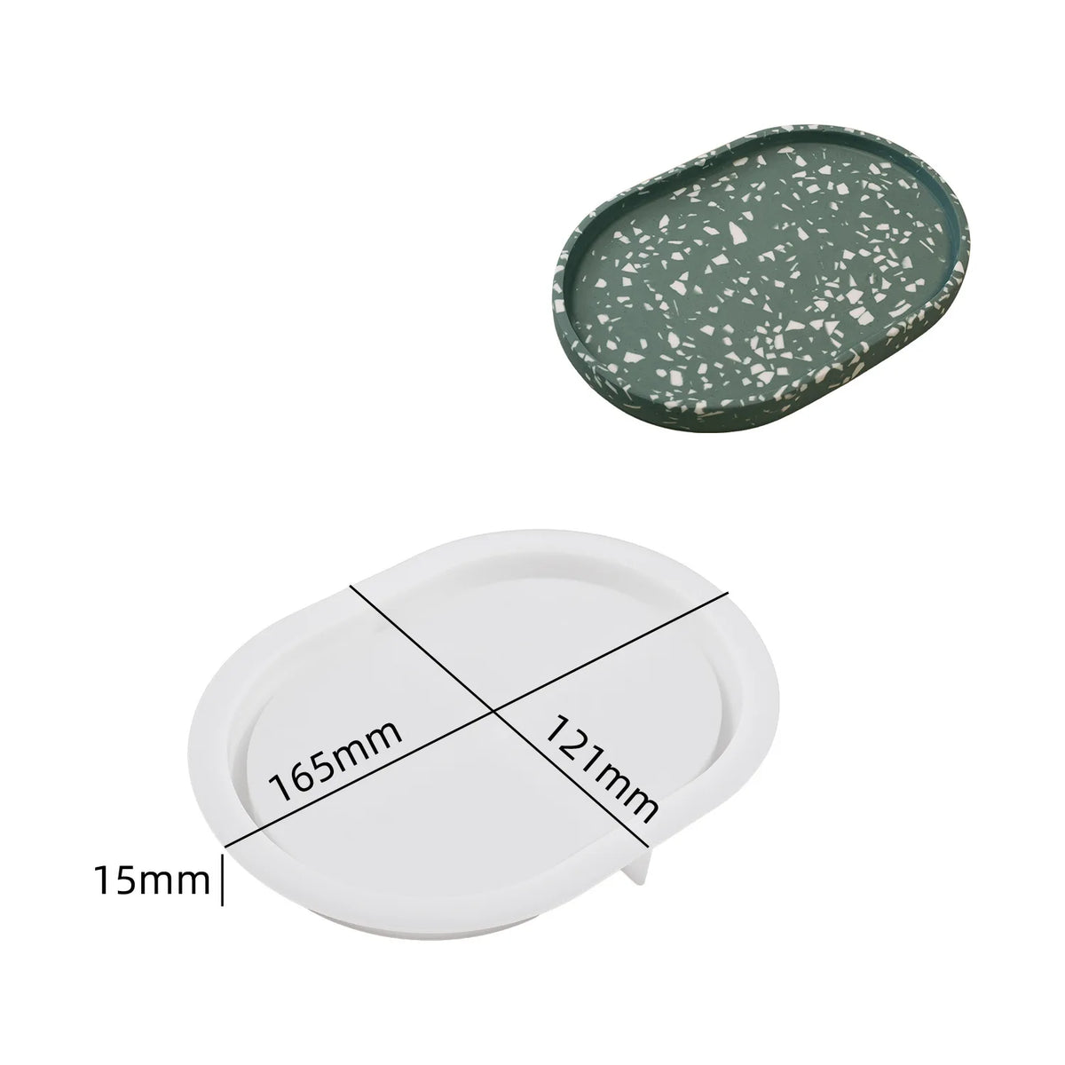 moule silicone assiettes ovales bleu beige vert violet rose texture granulée moderne minimaliste